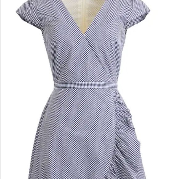 Faux Wrap Gingham Cotton J Crew Dress - Picture 2 of 3